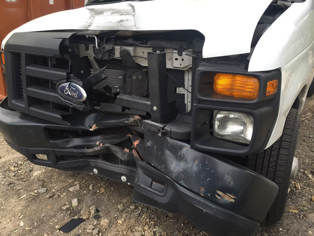 Smashed Ford Truck Front